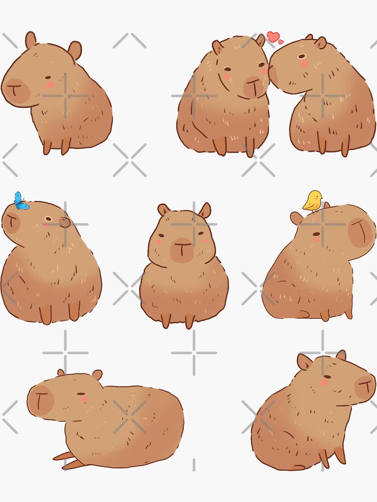 Dessin de capybaras mignon | Sticker