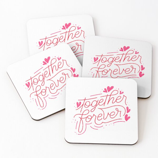 Item preview, Together forever Love Quote Cute design pink hearts calligraphy romantic couples quote designed and sold by ZenDesigner.