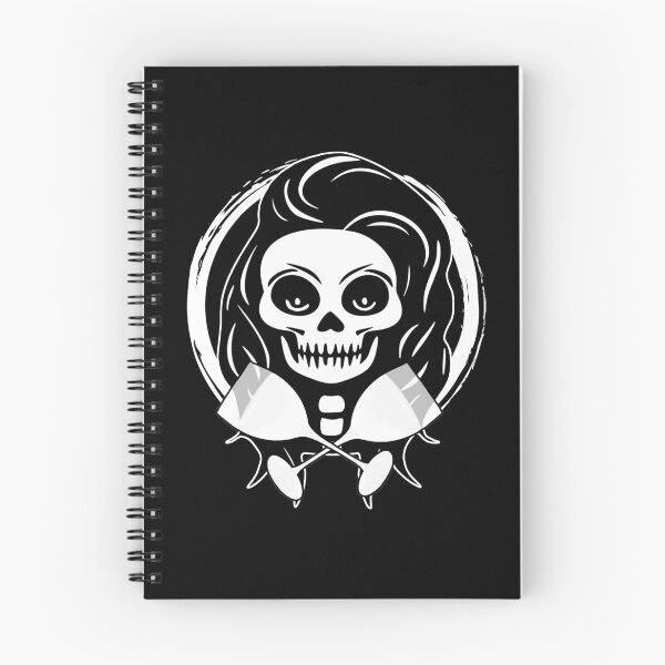 Item preview, Wine Drinker Female Skull and Crossed Wine Glasses White Logo designed and sold by Nuletto.