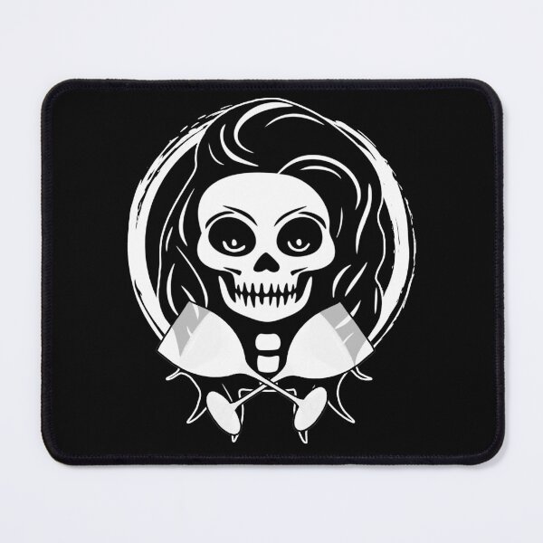Item preview, Wine Drinker Female Skull and Crossed Wine Glasses White Logo designed and sold by Nuletto.