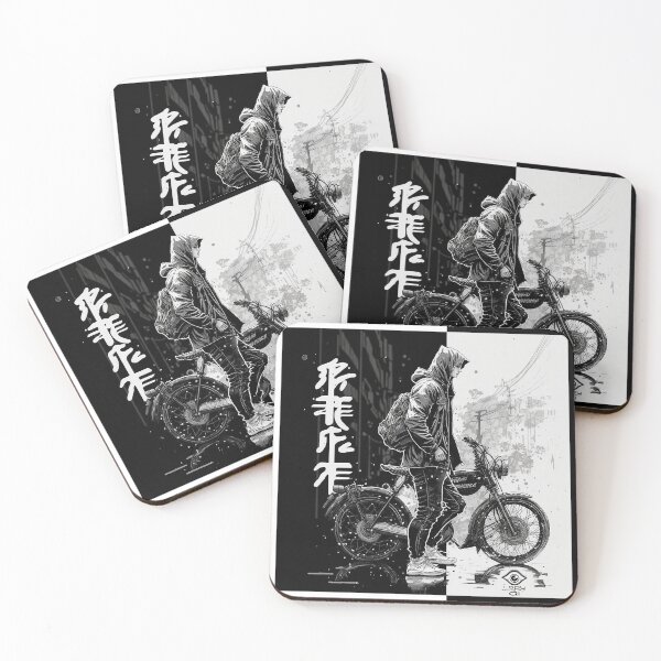 Item preview, Black and White Bike Travel In Rain designed and sold by ispywithmyai.