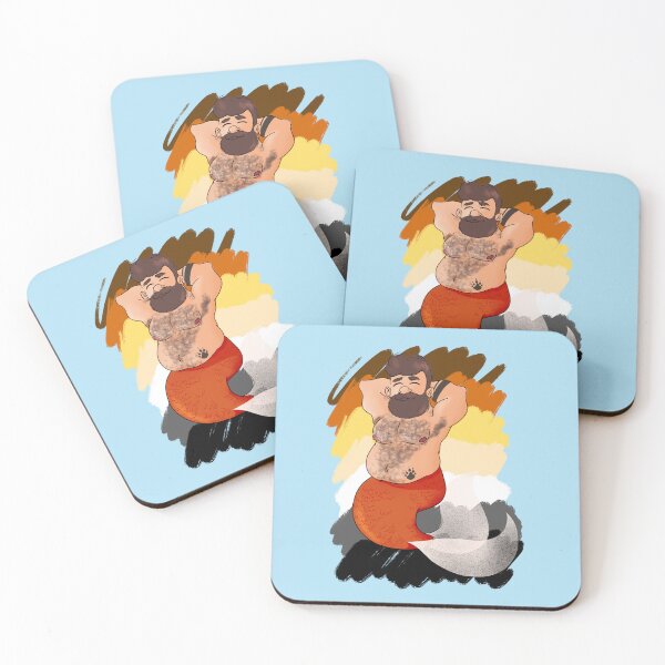 Item preview, Illustration of gay bear merman with gay bear flag colors on the back designed and sold by ItalianCub.