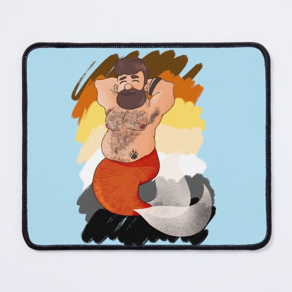 Item preview, Illustration of gay bear merman with gay bear flag colors on the back designed and sold by ItalianCub.