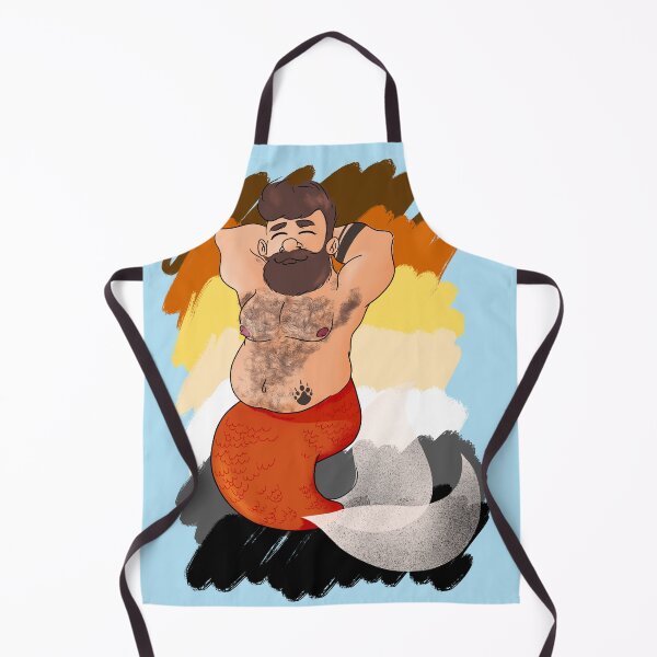 Item preview, Illustration of gay bear merman with gay bear flag colors on the back designed and sold by ItalianCub.