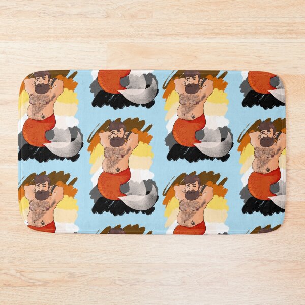 Item preview, Illustration of gay bear merman with gay bear flag colors on the back designed and sold by ItalianCub.