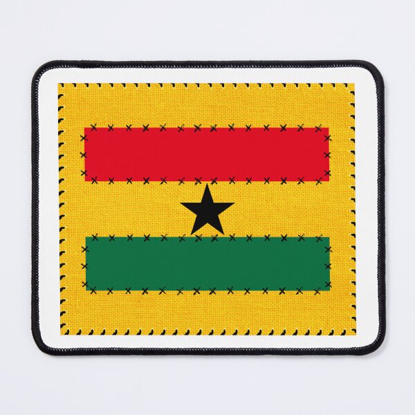 Item preview, Ghana Flag Sewn/Stitched Pieces of Fabrics Effect Design designed and sold by AfriStyleUK.