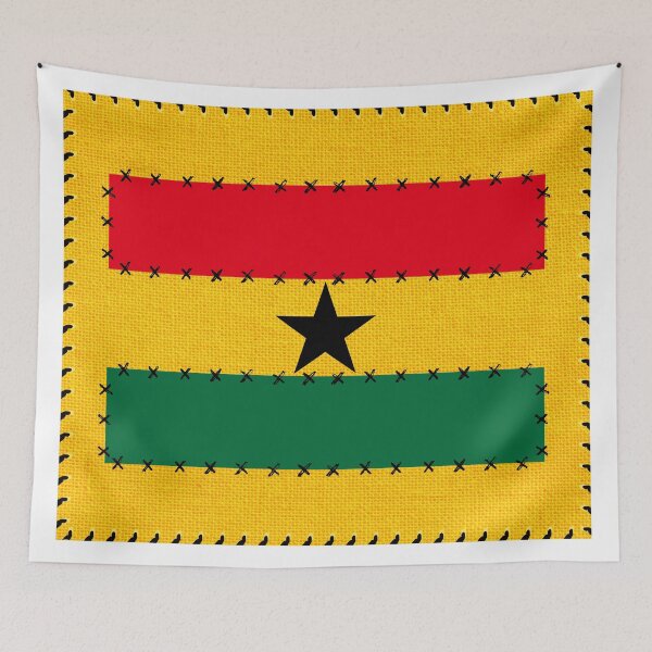 Item preview, Ghana Flag Sewn/Stitched Pieces of Fabrics Effect Design designed and sold by AfriStyleUK.