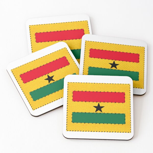 Item preview, Ghana Flag Sewn/Stitched Pieces of Fabrics Effect Design designed and sold by AfriStyleUK.