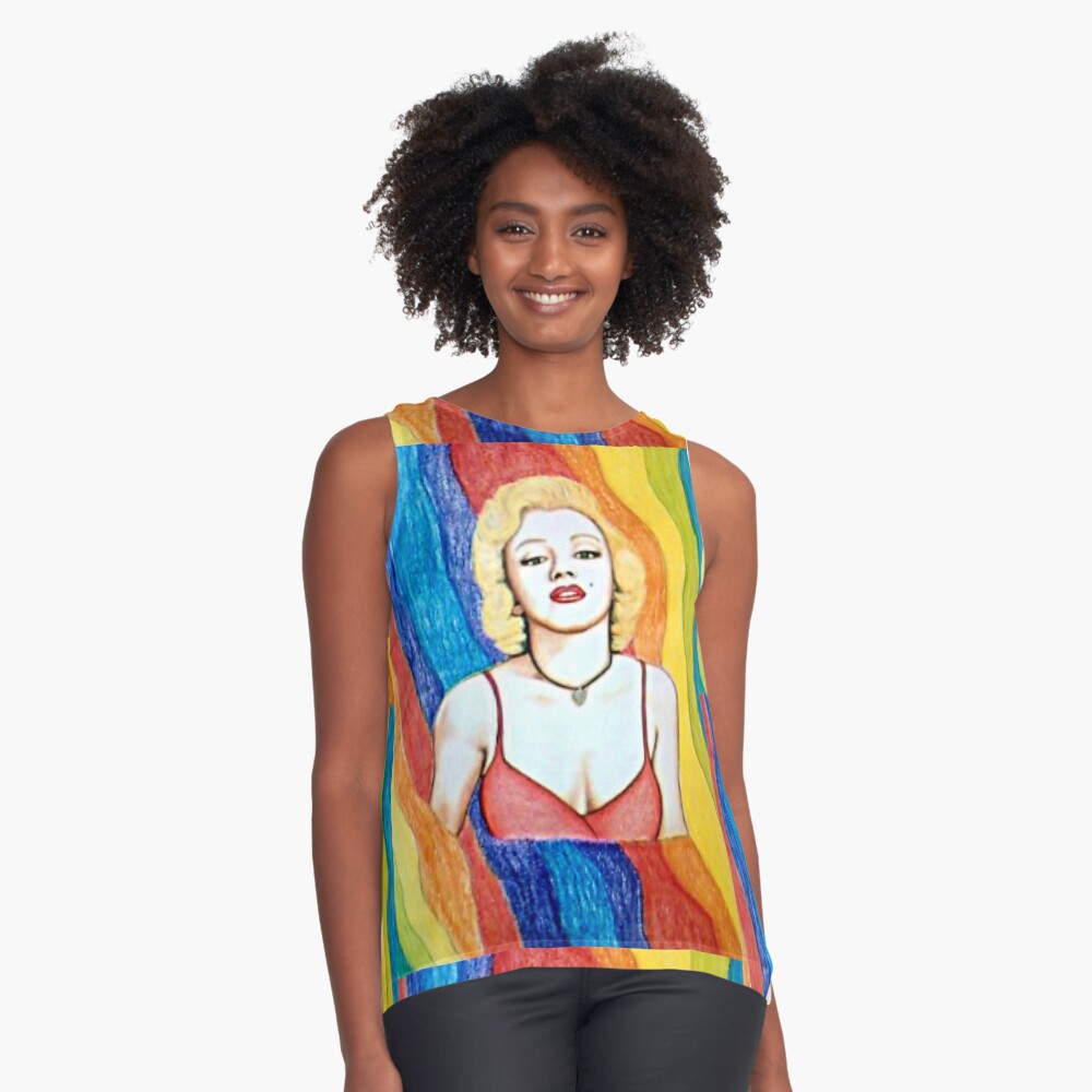 Marylin Monroe Rainbow Sleeveless Top