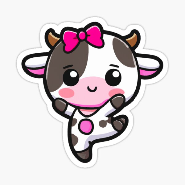 "Pink Baby Cow" Sticker for Sale by chibichee Redbubble