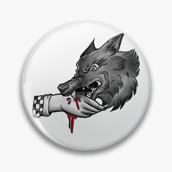 Item preview, Wolf Traditional Tattoo Black and White designed and sold by Kedesart.