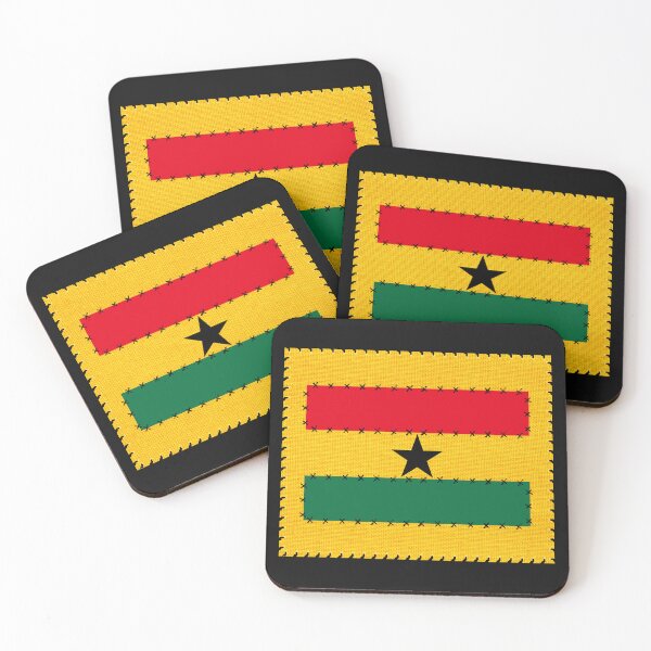 Item preview, Ghana Flag Sewn/Stitched Pieces of Fabrics Effect Design designed and sold by AfriStyleUK.
