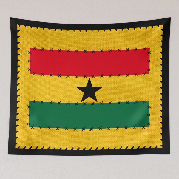 Item preview, Ghana Flag Sewn/Stitched Pieces of Fabrics Effect Design designed and sold by AfriStyleUK.