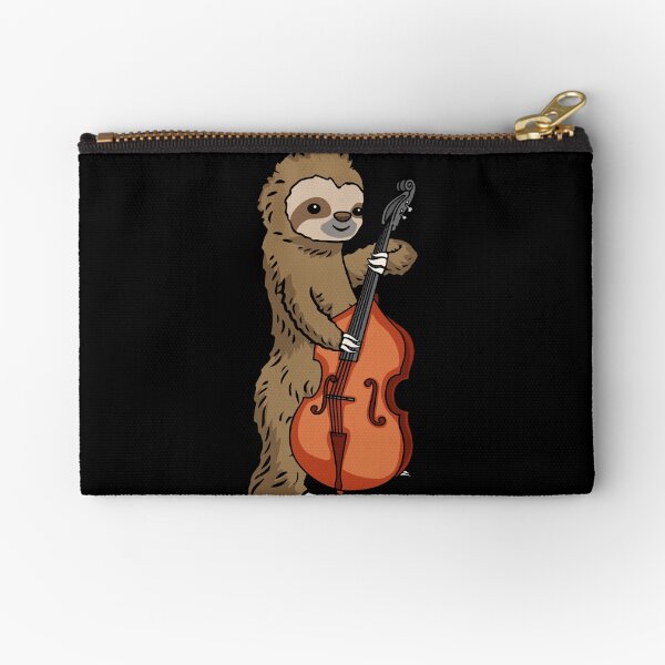 Contrabass Music Gift Sloth Musician Double Bass Zipper Pouch
