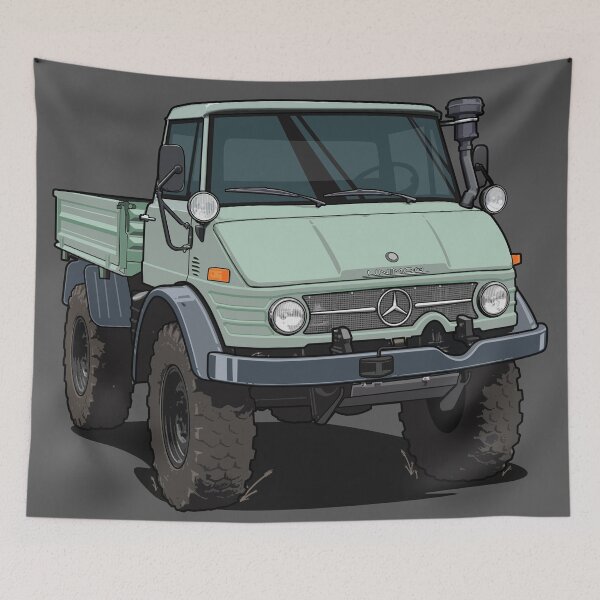 Item preview, Artwork Illustration Workhorse Mercedes UNIMOG 406 Truck - offroad Legend - 1970 designed and sold by SketchNinja.