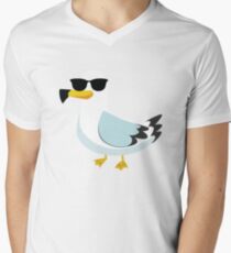 Seemöwe Emoji T-Shirt mit V-Ausschnitt für Männer