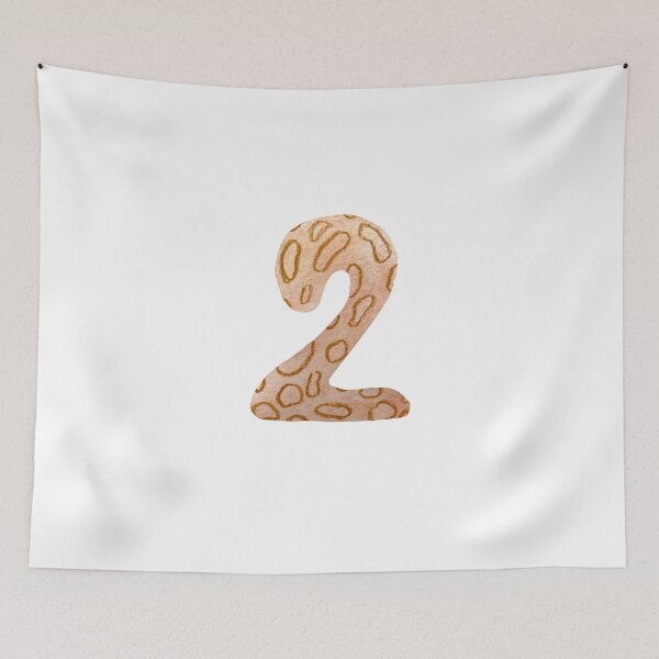 Item preview, Number two figure textured a watercolor sketch  designed and sold by Yana Mustafina | Boho Soulful Designs.