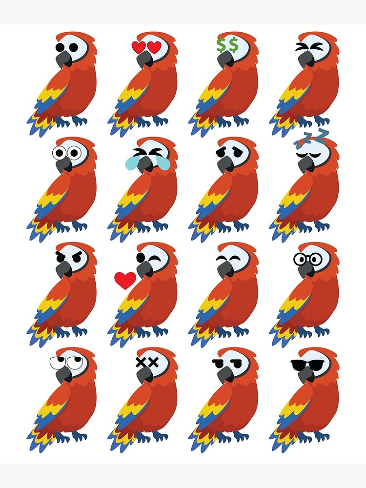 "Parrot Emoji " Poster by HippoEmo Redbubble