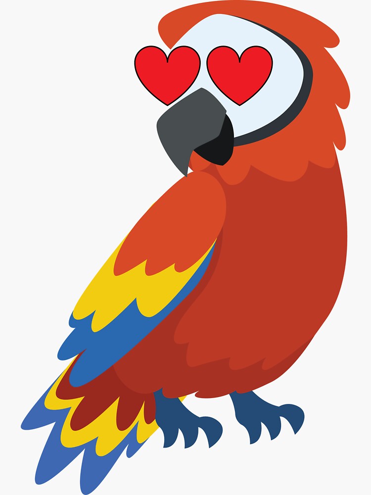 "Parrot Emoji " Sticker by HippoEmo Redbubble