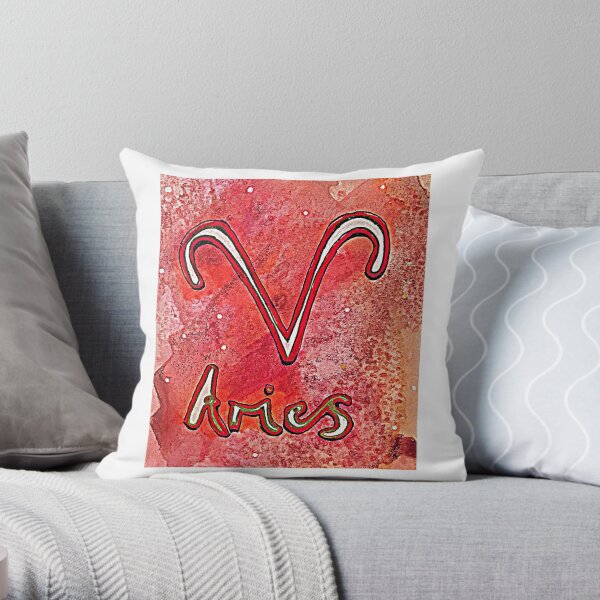 Aries, star sign, astrology, zodiac, horoscope Throw Pillow