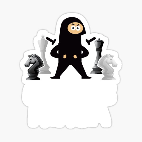 Chess Ninja Geek Board Game Master Checkmate T-Shirt Sticker