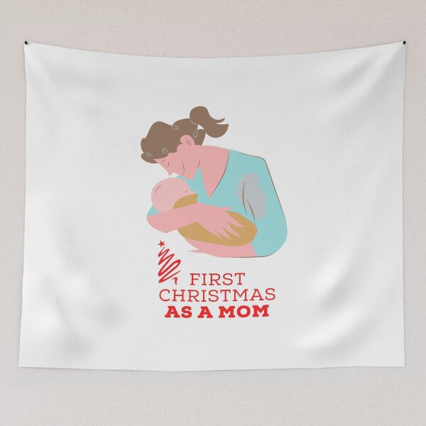 Item preview, Christmas T-shirt - Merry Christmas First Christmas as a Mom T-Shirt designed and sold by angelyara.