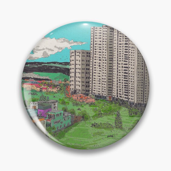 Item preview, Vinhomes Grand Park Skyscrapers Top View Saigon Vietnam Illustration designed and sold by Wall-Art-Sketch.