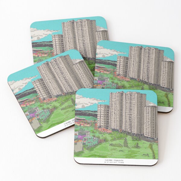 Item preview, Vinhomes Grand Park Skyscrapers Top View Saigon Vietnam Illustration designed and sold by Wall-Art-Sketch.