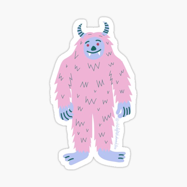 PINK + GREY YETI STICKER Sticker for Sale by designzbyemm
