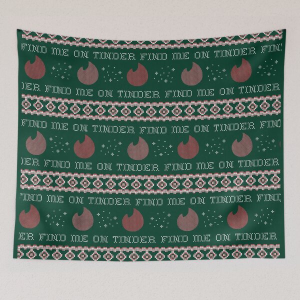 Item preview, Find me on tinder - nerd ugly sweater designed and sold by sashashuba.