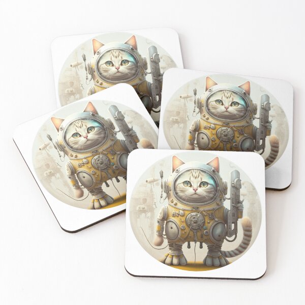 Item preview, Cat in a robot suit in a bubble and a round shape designed and sold by Happy1-2.