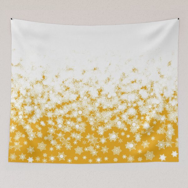 Item preview, Blizzard - Snowflakes on a yellow background designed and sold by illustratious.