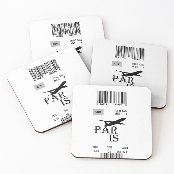 Item preview, PARIS  flight ticket boarding pass travel designed and sold by SeniorPrint99.