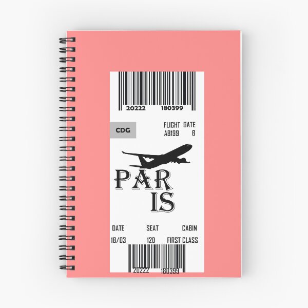 Item preview, PARIS  flight ticket boarding pass travel designed and sold by SeniorPrint99.