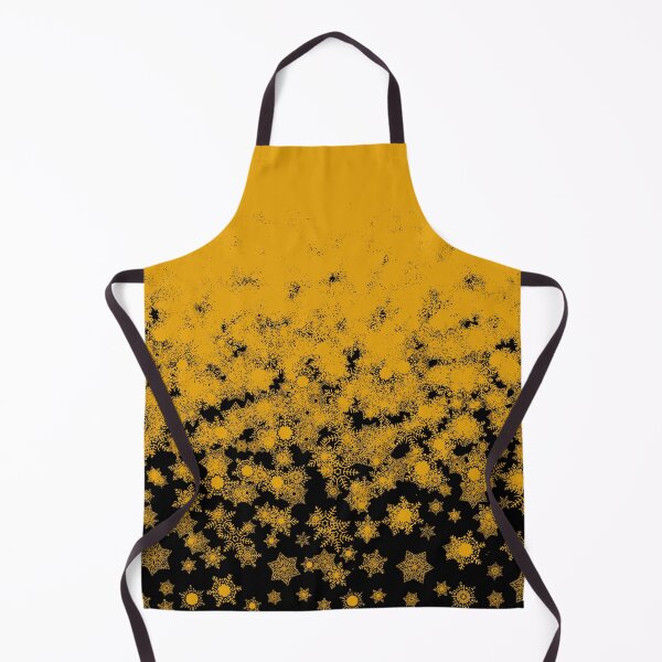Item preview, Blizzard - Yellow snowflakes on a black background designed and sold by illustratious.
