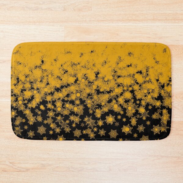 Item preview, Blizzard - Yellow snowflakes on a black background designed and sold by illustratious.