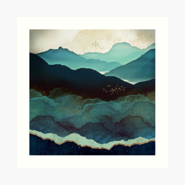 Indigo Mountains Art Print
