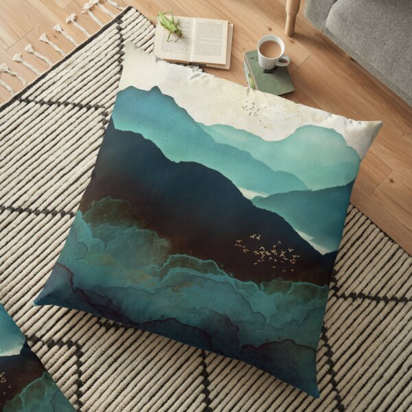 Indigo Mountains Floor Pillow