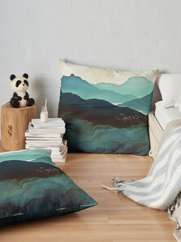 Alternate view of Indigo Mountains Floor Pillow