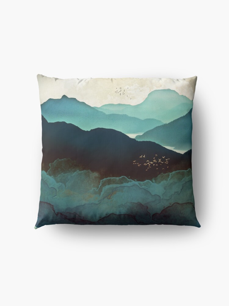 Alternate view of Indigo Mountains Floor Pillow