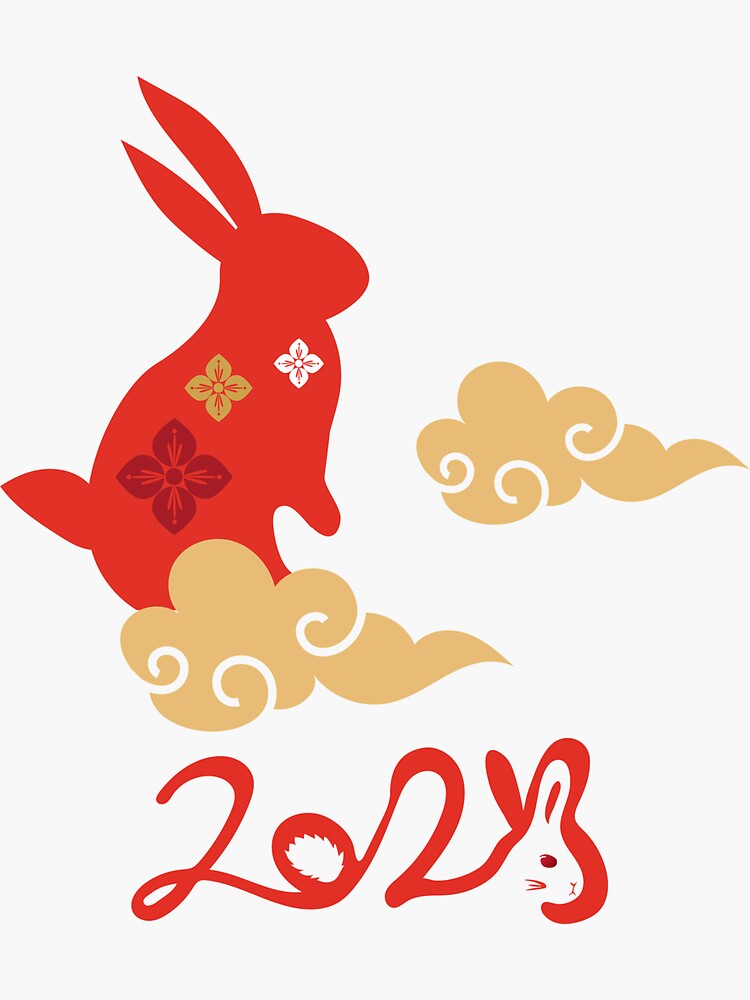 Year of the Rabbit 2023, Chinese Zodiac Rabbit Zodiac , Chinese New Year  2023 , Chinese Zodiac Year Sticker for Sale by PRASAD ⭐⭐⭐⭐⭐