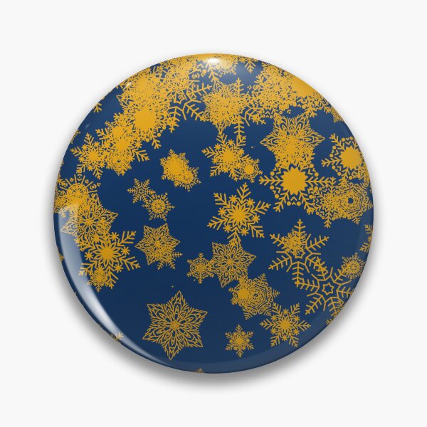Item preview, Blizzard - Yellow snowflakes on a blue background designed and sold by illustratious.
