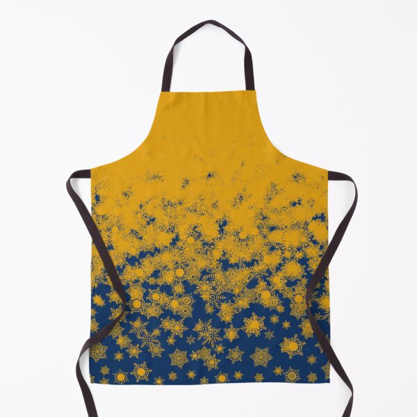 Item preview, Blizzard - Yellow snowflakes on a blue background designed and sold by illustratious.