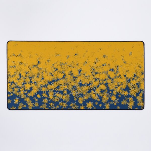 Item preview, Blizzard - Yellow snowflakes on a blue background designed and sold by illustratious.
