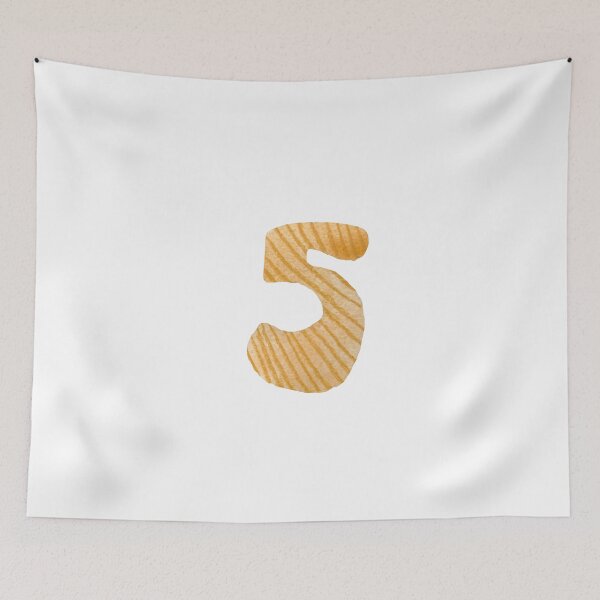 Item preview, Number five yellow textured a watercolor sketch  designed and sold by Yana Mustafina | Boho Soulful Designs.