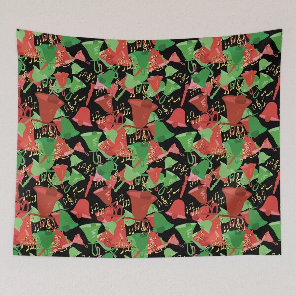 Item preview, Christmas Chaos Colorful Handbells And Notes Holiday Pattern designed and sold by SubtleSplit.