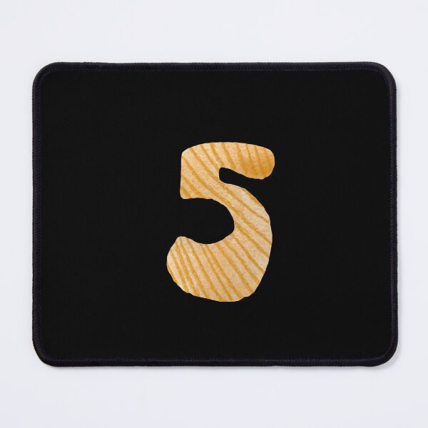 Item preview, Number five yellow textured a watercolor sketch black designed and sold by Yana Mustafina | Boho Soulful Designs.