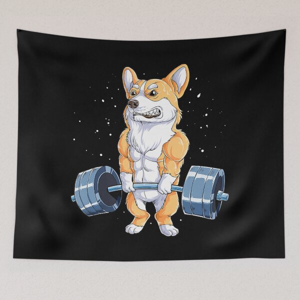 Item preview, Corgi Weightlifting Funny Dog Deadlift Fitness Gym Workout designed and sold by GeorgiHeyward.