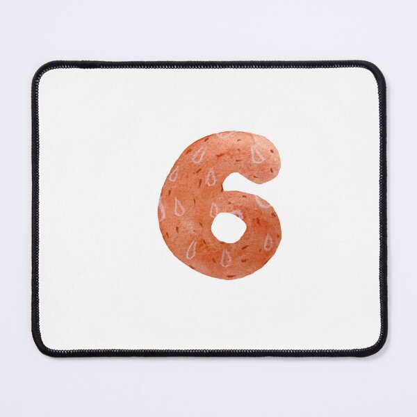 Item preview, Number six textured red a watercolor sketch designed and sold by Yana Mustafina | Boho Soulful Designs.