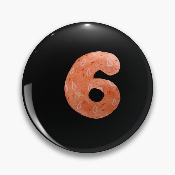 Item preview, Number six textured red a watercolor sketch black designed and sold by Yana Mustafina | Boho Soulful Designs.